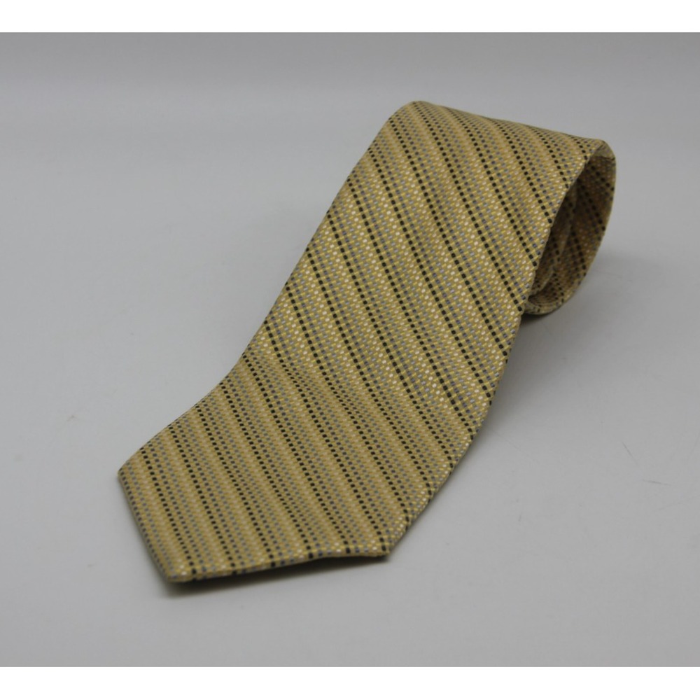 Vintage Brooks Brothers Basics Silk Tie Mens Yellow Stripe USA Old Money Classic